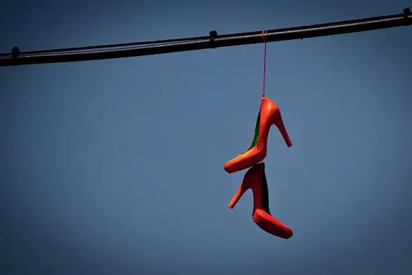 Orange High Heels on a Wire - Williamsburg, BK